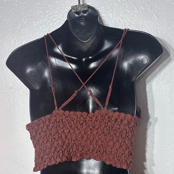 Free people one medium womens brown adella lace bralette Fairy feminine - Picture 2 of 3